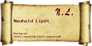 Neuhold Lipót névjegykártya
